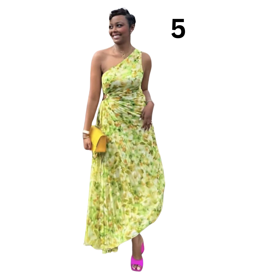 PLEATED FLORAL DRESS - QUEENZITO FASHION